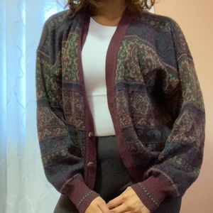 Vintage Printed Cardigan